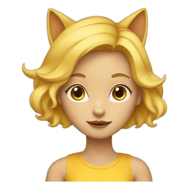 Blond-girl-and-a-yellow-cat sticker