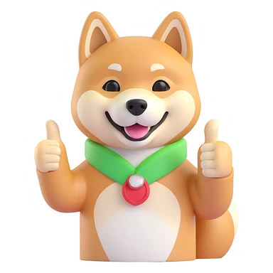 shiba inu showing thumbs up sticker