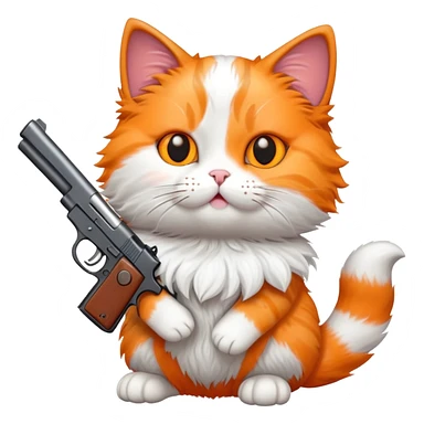 Cat with a gun sticker