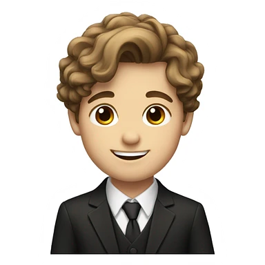 smiling boy with brown hair in formal attire sticker