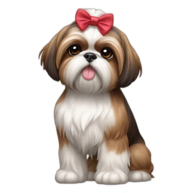 Dog Shih Tzu with a bow on head full-body sticker