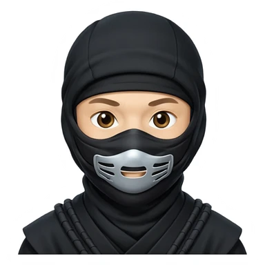  Ninja with mask covering mouth sticker
