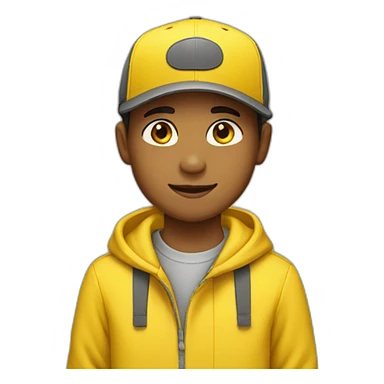 Boy wearing Yellow cap sticker