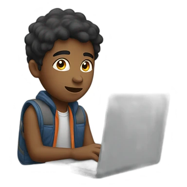 boy with laptop sticker