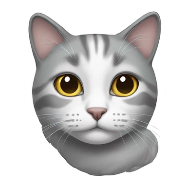 Grey and whit cat sticker