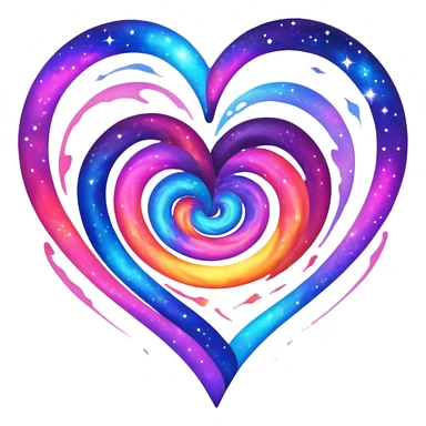 Galaxy heart  sticker