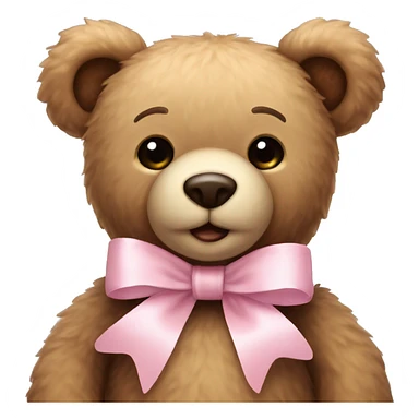 teddy bear with light pink bow sticker