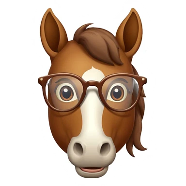 retro horse with glasses sticker