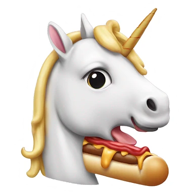 unicorn eating a hotdog sticker