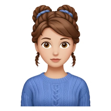 Mujer, pelo castaño, recogido, guapa, jersey invierno sticker