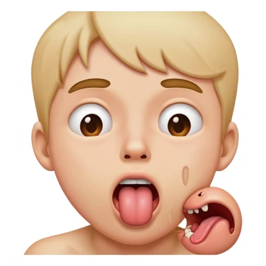 tongue sticking out chocking yourself sticker