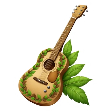 guitar made out of leaves and dirt sticker