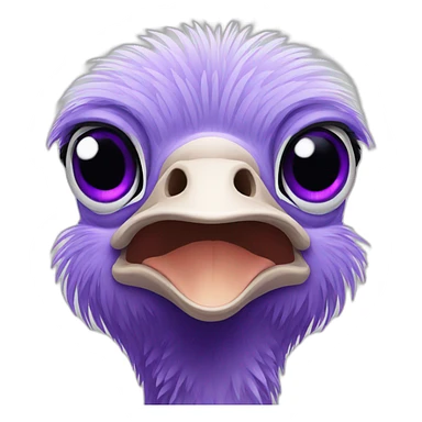 Ostrich purple sticker