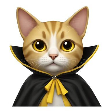 A cat in a black and yellow cape, Lovable sticker