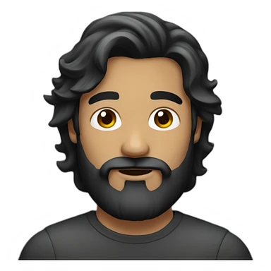 men with a beard and black semi long hair sticker