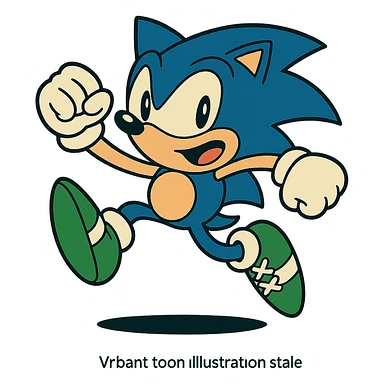 Change Sonic’s shoes to green sneakers with white laces, keep the vibrant toon style, no background. sticker