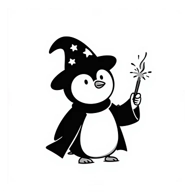 Penguin Wizard sticker
