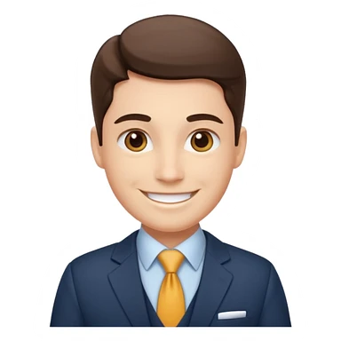 professional B2B sales representative, business attire, friendly expression emoji sticker