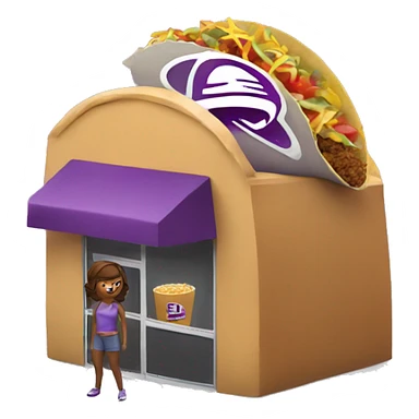 taco bell with girl standing outside sticker