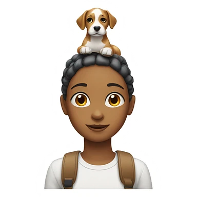 Girl with a dog on her head sticker