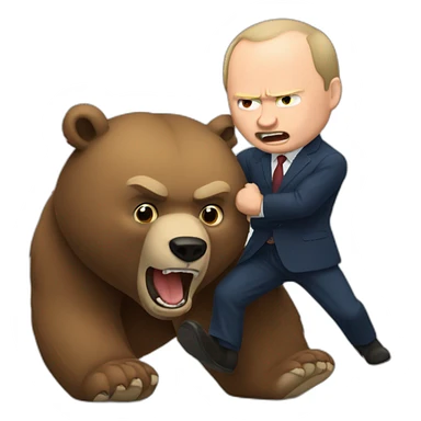 Bear fight putin sticker