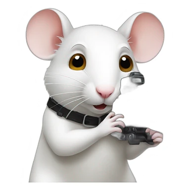 white rat filming a movie sticker