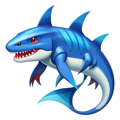 Shiny Exotic Colorful epic Sharpedo-Garchomp-Gabite-Salamence-Koraidon-Fakémon-hybrid-creature (full body)  sticker