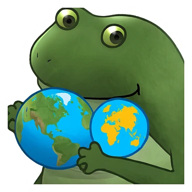 3D globe with national flags of different countries embedded on the continents sticker