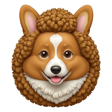 A corgi with a curly afro  sticker