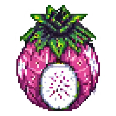 vibrant colors dragon fruit pixel art sticker
