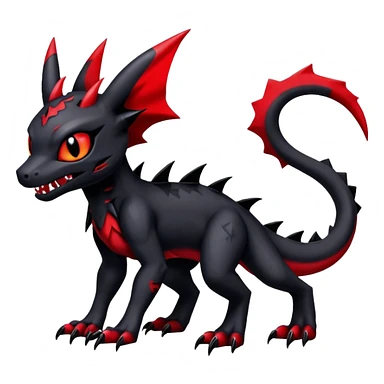 Gothic Edgy Badass Gloomy Cute Dark Guilmon-Salandit-Umbreon-Fakémon-hybrid-creature (full body)  sticker