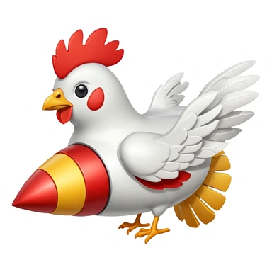 flying chicken on rocket sticker