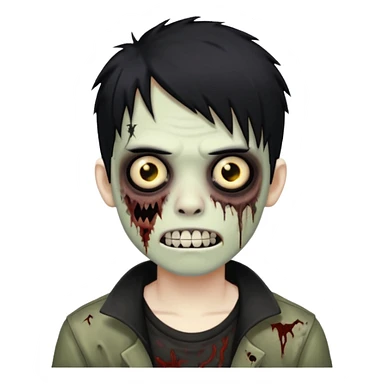 boy zombie with black hair emo Whith black grillz sticker