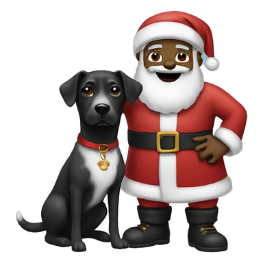 Black Santa and a dog sticker