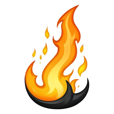 A glowing white and black flame sticker