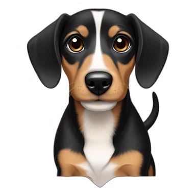 terrier dachshund mix Black Tan puppy sticker