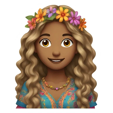 hippy smiling girl sticker