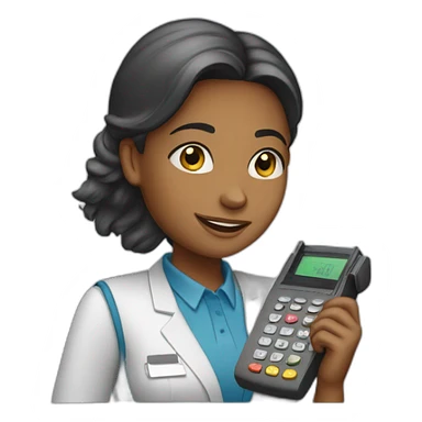 clerk girl with the dataphone sticker