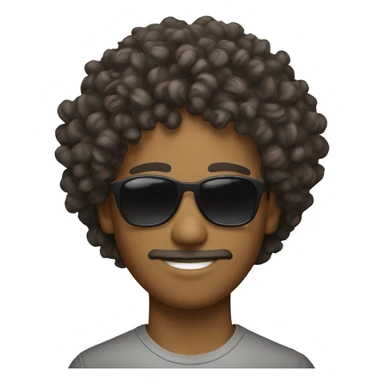 curly hair guy wearing sunglasses sticker
