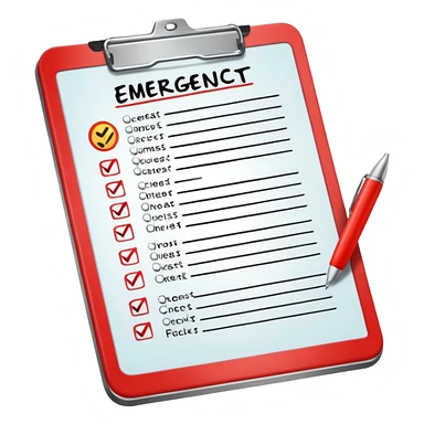 emergency checklist sticker