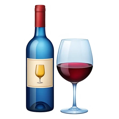 blue-label bottle of wine sticker