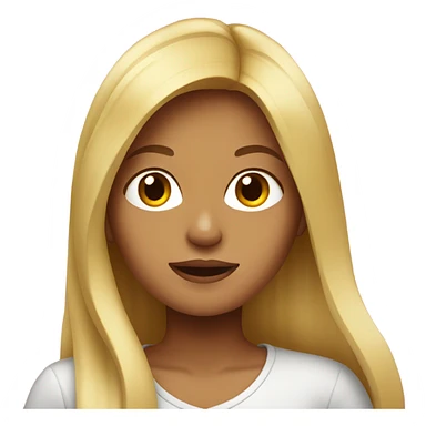 Colombian Blonde long hair girl eating sticker