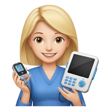 Girl holding ultrasound transducer sticker