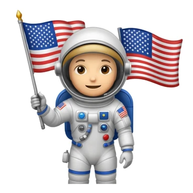 astronaut us flag sticker