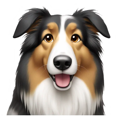 Tricolor rough collie sticker