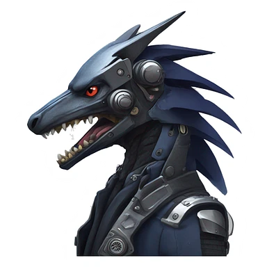 Edgy Futuristic Mechanical Sergal-raptor-nargacuga-vernid sticker