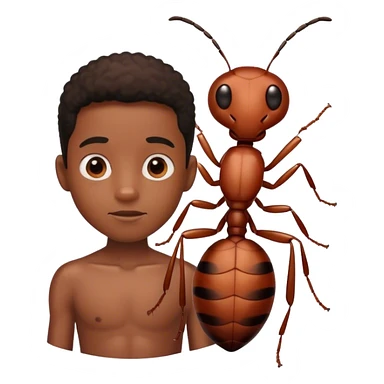 black boy with body of ant but regular head sticker