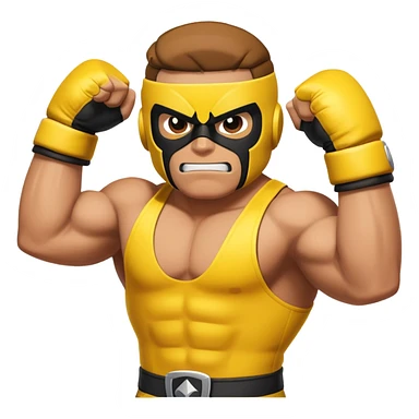 El Primo character from Brawl Stars, a muscular wrestler with a luchador mask and yellow and black outfit sticker
