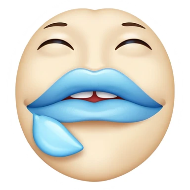 Light blue lips only, no face sticker