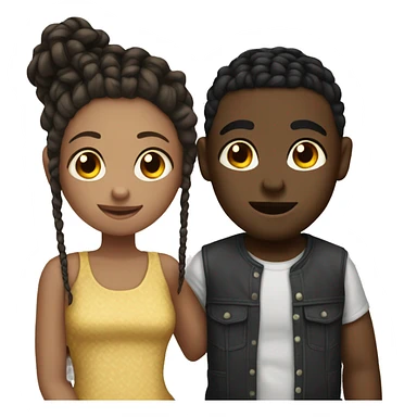 black boy with cornrows and brunette girl making out sticker